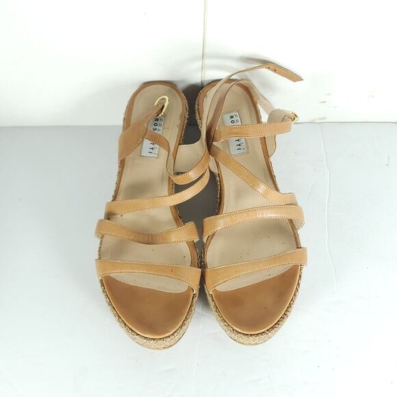 Fratelli Rossetti Women's US6 US36,5 Tan Leather Espadrill Strappy Wedge Sandals - Picture 4 of 16